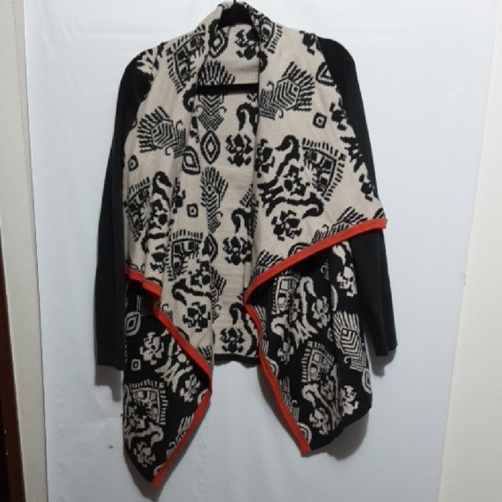 THML ANTHRO Draped Waterfall Sides Southwestern Bohemian Cardigan‎